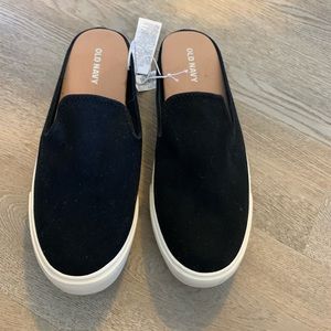 Black Suede Mules from Old Navy